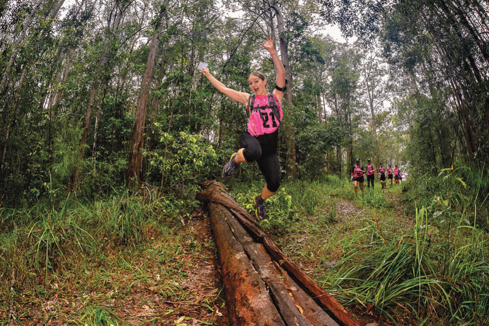 A competitor jumps for joy during an earlier Adventure World Racing Series held in Australia. As part of the event, The Amazons Australia is coming to the Cassowary Coast in July. Picture: Tri Adventure